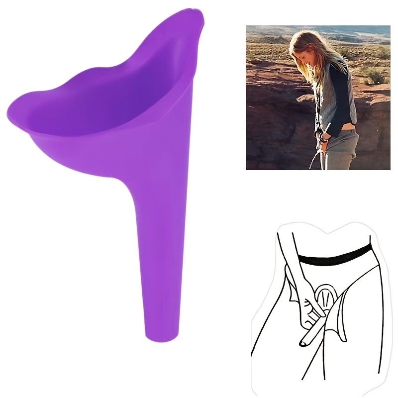 Outdoor Camping Urinal - ポータブル女性立ち小便器再利用可能な車用小便器緊急トイレ屋外旅行キャンプソフトシリコンおしっこ漏斗女性用
