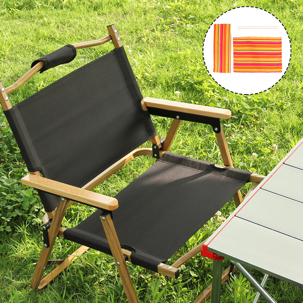 Outdoor Chair Camping - 交換可能なディレクターチェア用キャンバス製折りたたみ式ポータブルアウトドアキャンプチェアシートカバー布1セット