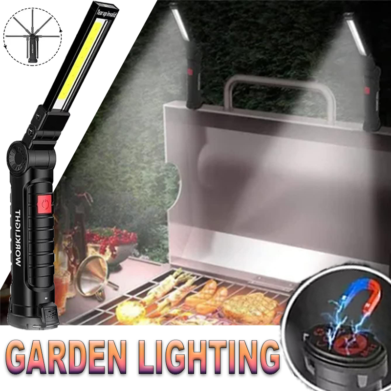 Outdoor Camping Light Portable - ポータブル LED 懐中電灯 磁気フック付き 屋外修理作業灯 Type-C