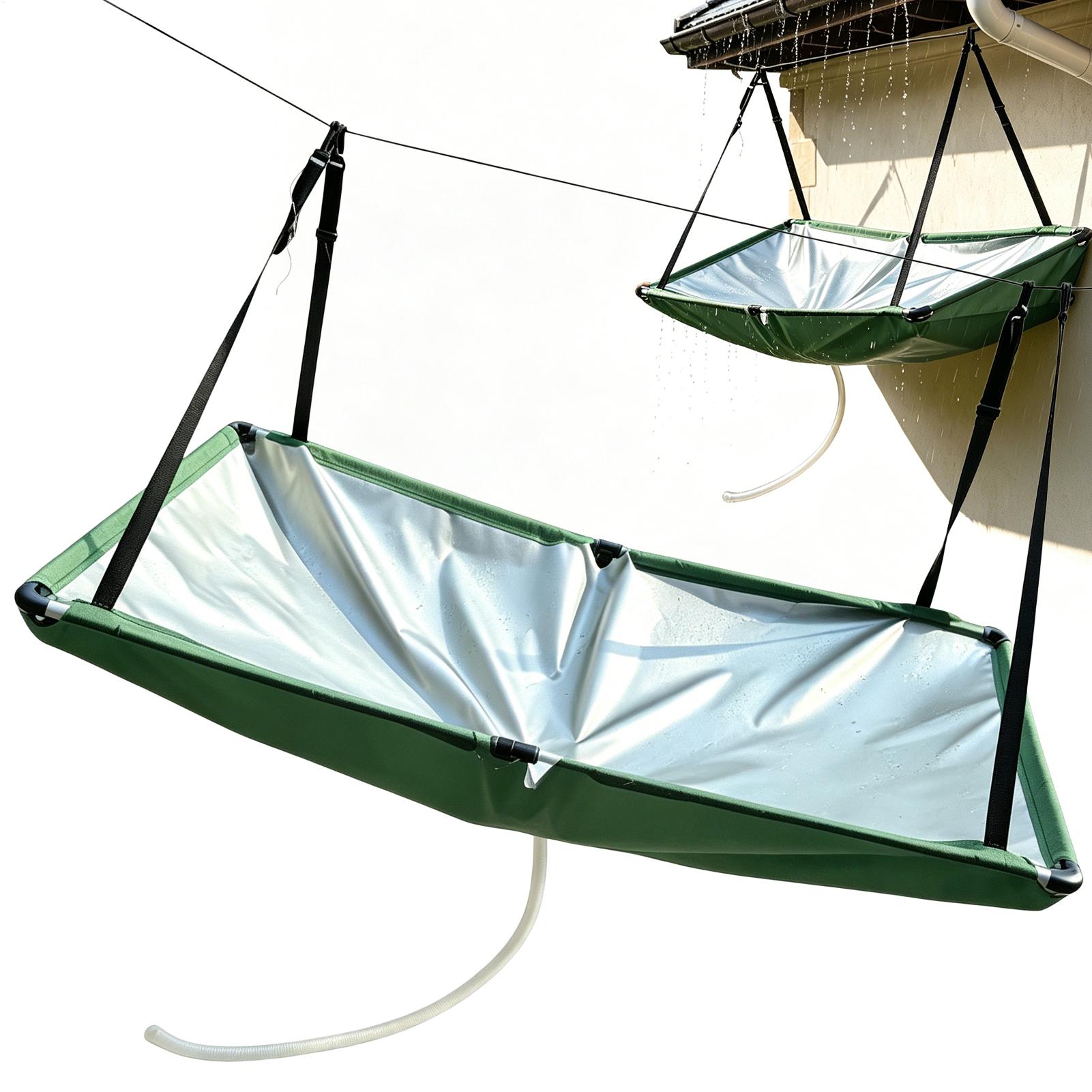Outdoor Camping Water Filter - 1pc レインコレクター ガーデンウォーターハーベスター用布製ホース付き レインキャッチャーフィルター 屋外ガーデンキャンプ用雨水ハーベスター