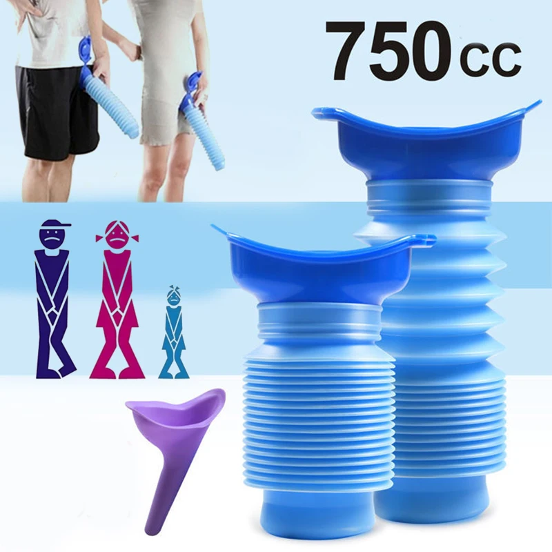 Outdoor Camping Urinal - 男性と女性のためのポータブルで実用的なユニセックス便座,屋外旅行,カップル,キャンプ,750ml