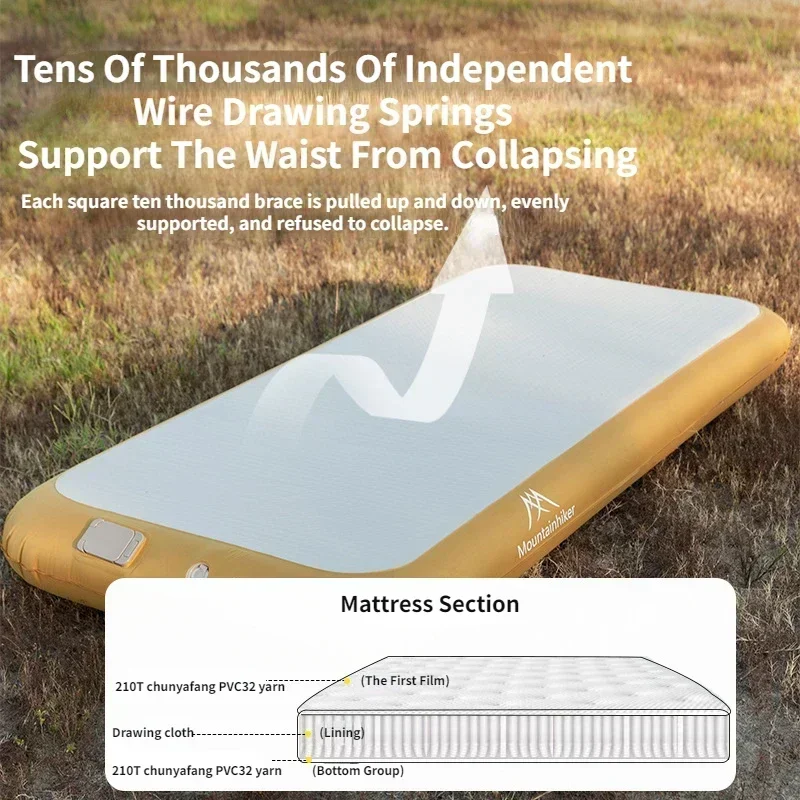 Outdoor Camping Mattress - Mountainhiker 2 人用自動膨張式マットレス屋外キャンプエアポンプ 20 センチメートル弾力性旅行ピクニックビーチベッドマット