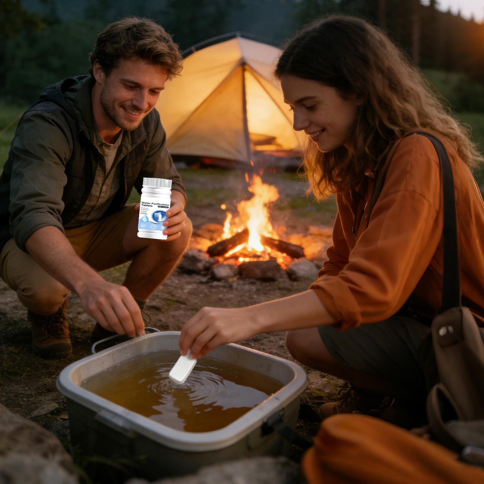 Outdoor Camping Water Filter - 飲料水浄化タブレット無臭ポータブル効果的速溶性キャンプハイキング水フィルタータブレット屋外用