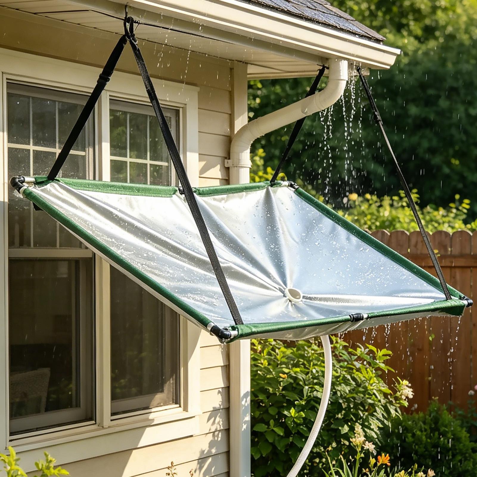 Outdoor Camping Water Filter - 庭用雨水コレクター ホース付き布製雨水キャッチャー フィルター付き 芝生 屋外 裏庭