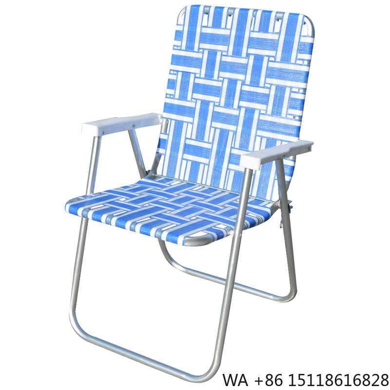 Outdoor Chair Camping - 折りたたみ式パティオ芝生用ウェブチェア、ガーデン用ビーチキャンプチェア（ブルー）