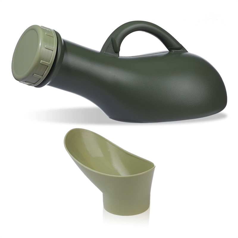 Outdoor Camping Urinal - 転倒防止蓋付きポータブル小便器、ポータブルトイレおしっこボトル、交通量、ハイキング、キャンプ患者用のこぼれ防止小便器、1000ml