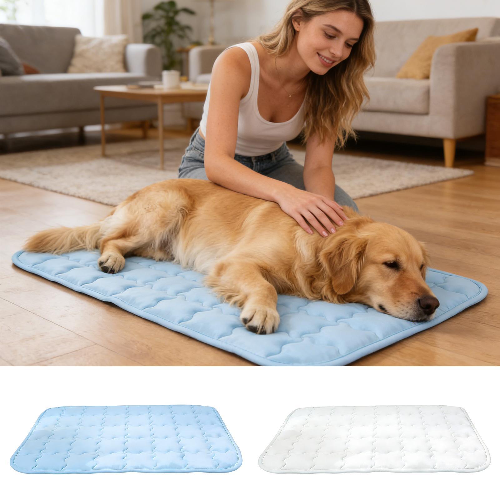 Outdoor Camping Dog Bed - 犬用冷却パッド 洗える ポータブル 通気性のある 大型冷却ベッド 室内
