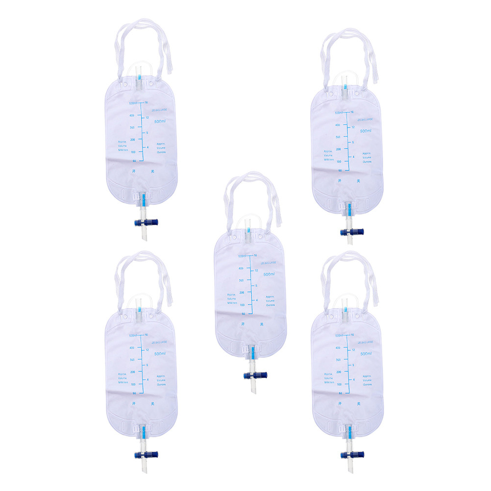 Outdoor Camping Urinal - 5個入りロングカテーテル尿バッグ 使い捨て男性用尿バッグ 術後使用 アウトドアキャンプ 患者用排水バッグ