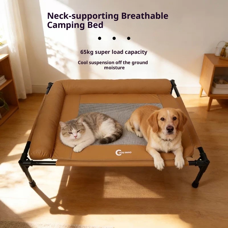 Outdoor Camping Dog Bed - 高床式犬用ベッド、冷却メッシュ、夏用、洗えるペットベッド、小型犬、中型犬、大型犬、猫用、屋外、屋内、キャンプ、旅行用