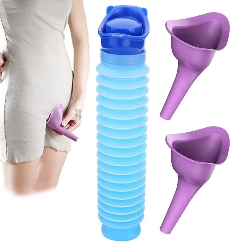 Outdoor Camping Urinal - 1-5 個車用大人用小便器ポータブル収縮可能な個人用携帯トイレおしっこボトル屋外自動車旅行交通キャンプ用