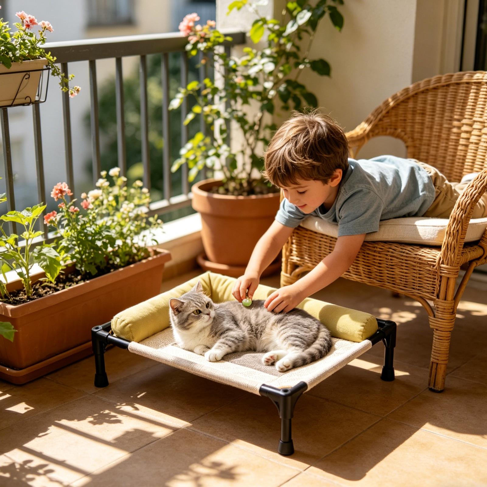 Outdoor Camping Dog Bed - 犬用屋外ベッド、取り外し可能、高さ調節可能、洗濯可能、屋外冷却犬用ベッド、猫用ベッド、パティオ、芝生、ビーチ、キャンプ、自宅、ベッドサイド、地面用