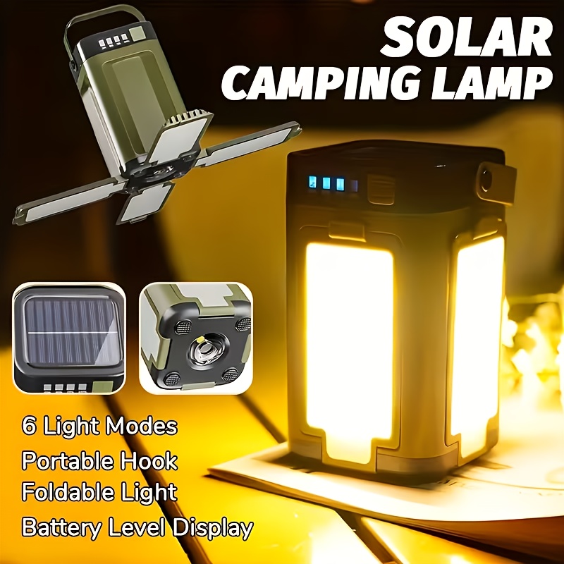 ソーラー充電式折りたたみ式2000mAhパワーバンク付き屋外 - Outdoor Camping Light Portable のレビューと価格