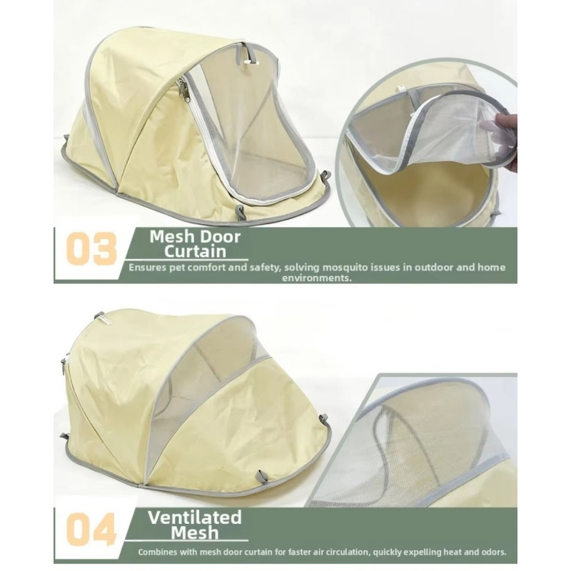 ポータブルポップアップドッグテント日よけ通気性防水ペットハウ - Outdoor Camping Dog Bed のレビューと価格