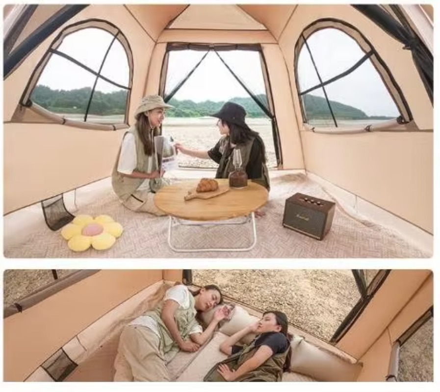 工場出荷のポータブルインフレータブルオックスフォード布製ルー - Outdoor Camping Automatic Quick Opening Tent のレビューと価格