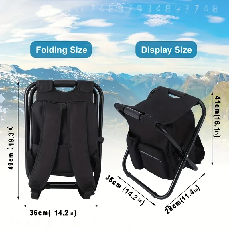 2-in-1ポータブル折りたたみ式釣り用バックパックチェア、 - Folding Chair のレビューと価格