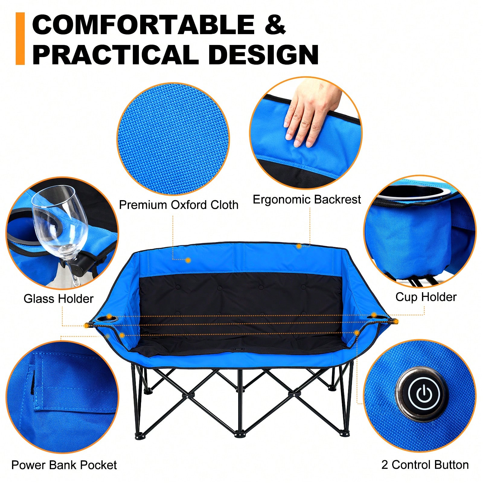 ヒーター付きダブルキャンプチェア、ヒーター付き折りたたみキャ - Outdoor Oversized Camping Chair のレビューと価格