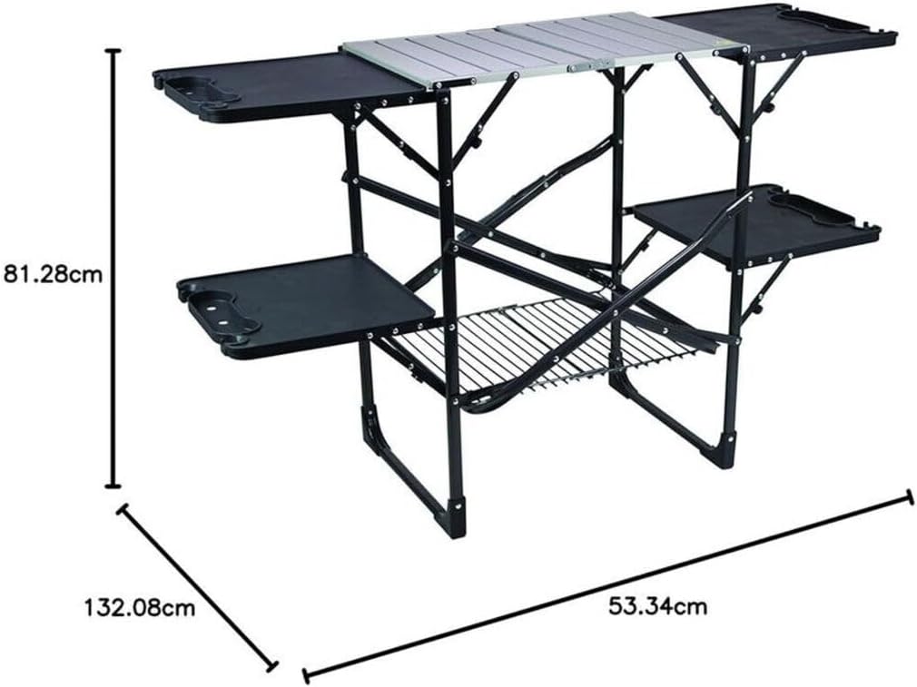 スリム折りたたみ式ポータブルキャンプキッチンテーブル、耐熱ト - Outdoor Camping Cooking Table のレビューと価格