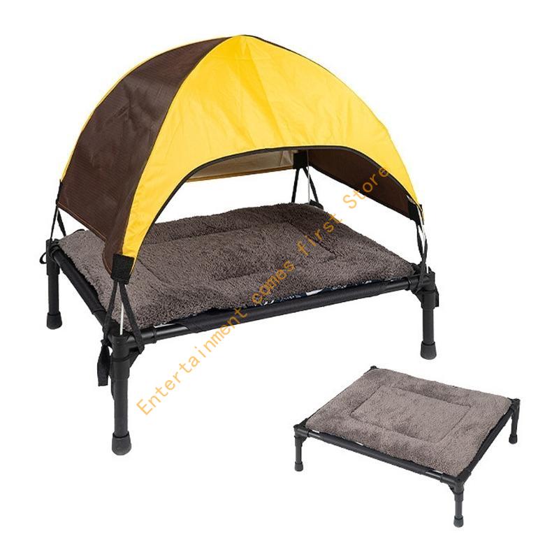 取り外し可能なキャノピーシェードテント付き屋外上げ下げ犬用ベ - Outdoor Camping Dog Bed のレビューと価格