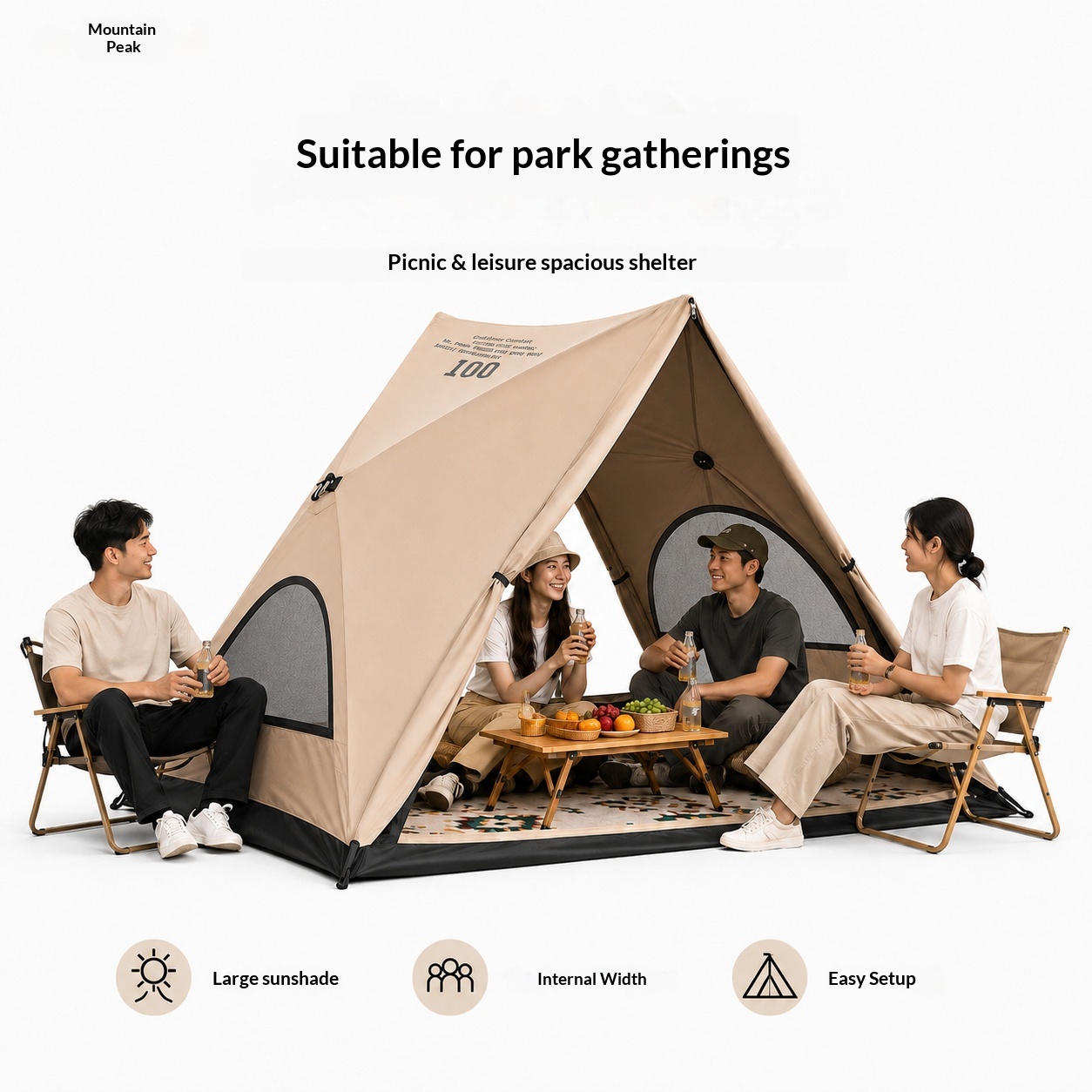 自動三角テント、わずか3秒で設営できるアウトドアキャンプテン - Outdoor Camping Automatic Quick Opening Tent のレビューと価格