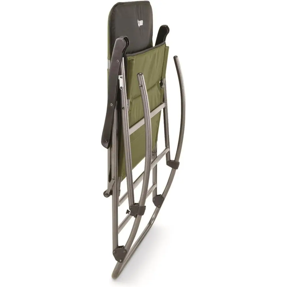 特大サイズ600ポンド耐荷重ポータブルロッキングキャンプチェ - Outdoor Oversized Camping Chair のレビューと価格
