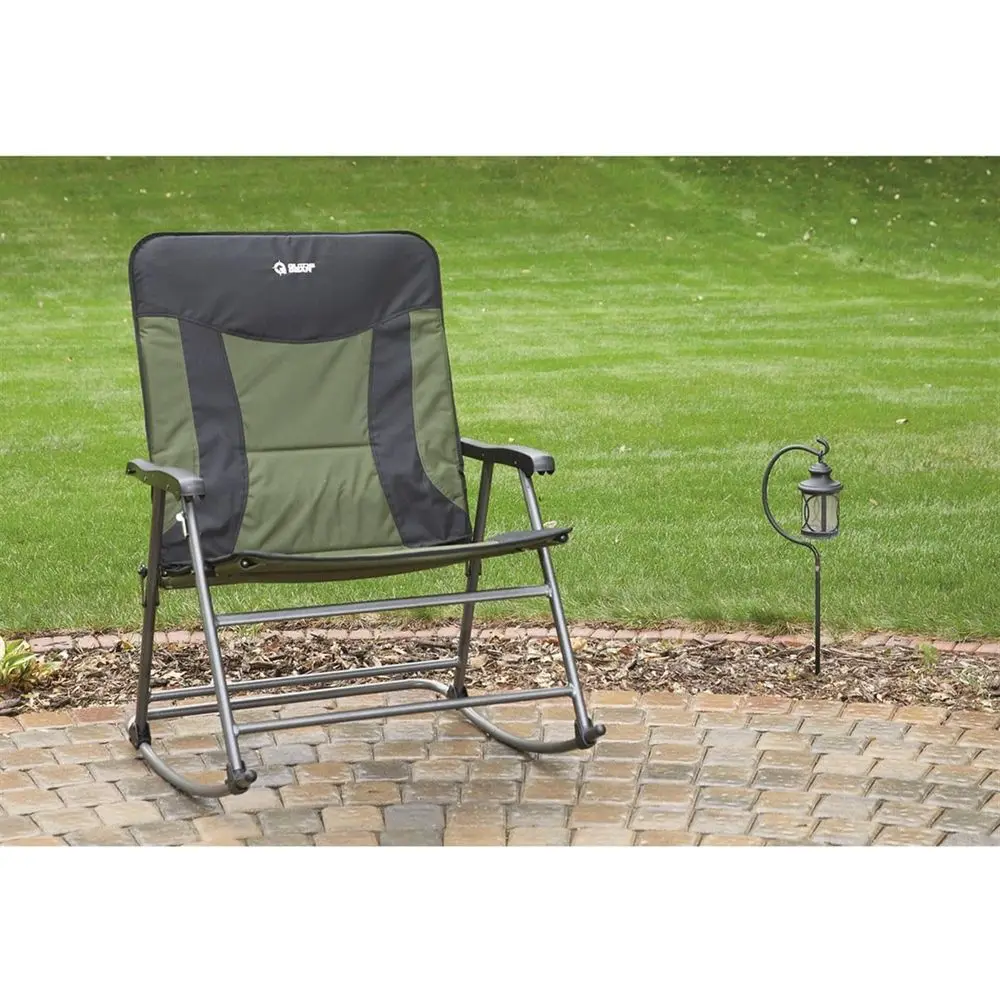 特大サイズ600ポンド耐荷重ポータブルロッキングキャンプチェ - Outdoor Oversized Camping Chair のレビューと価格