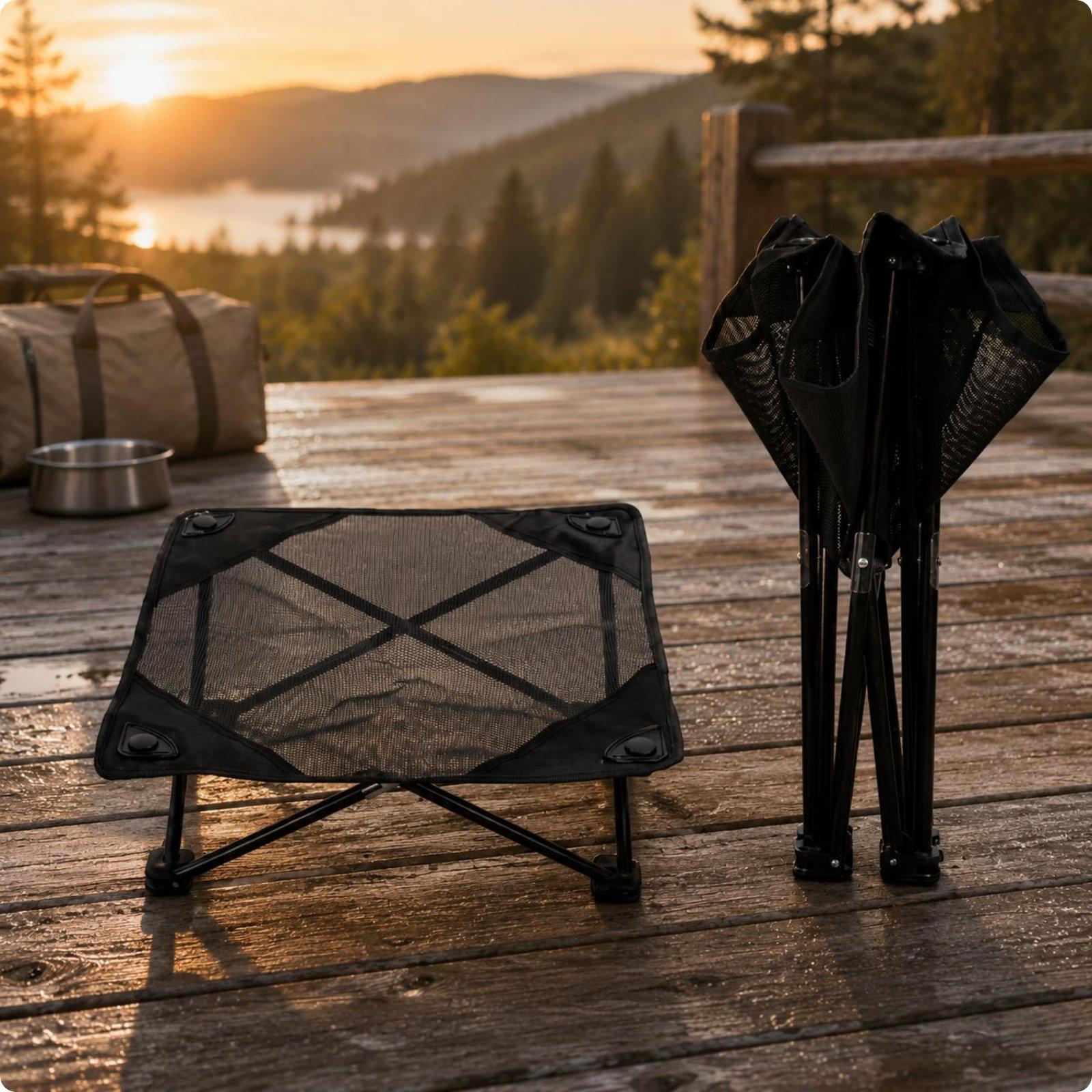 屋外用休憩プラットフォーム、高床式ペット用ベッド、持ち運び可 - Outdoor Camping Dog Bed のレビューと価格