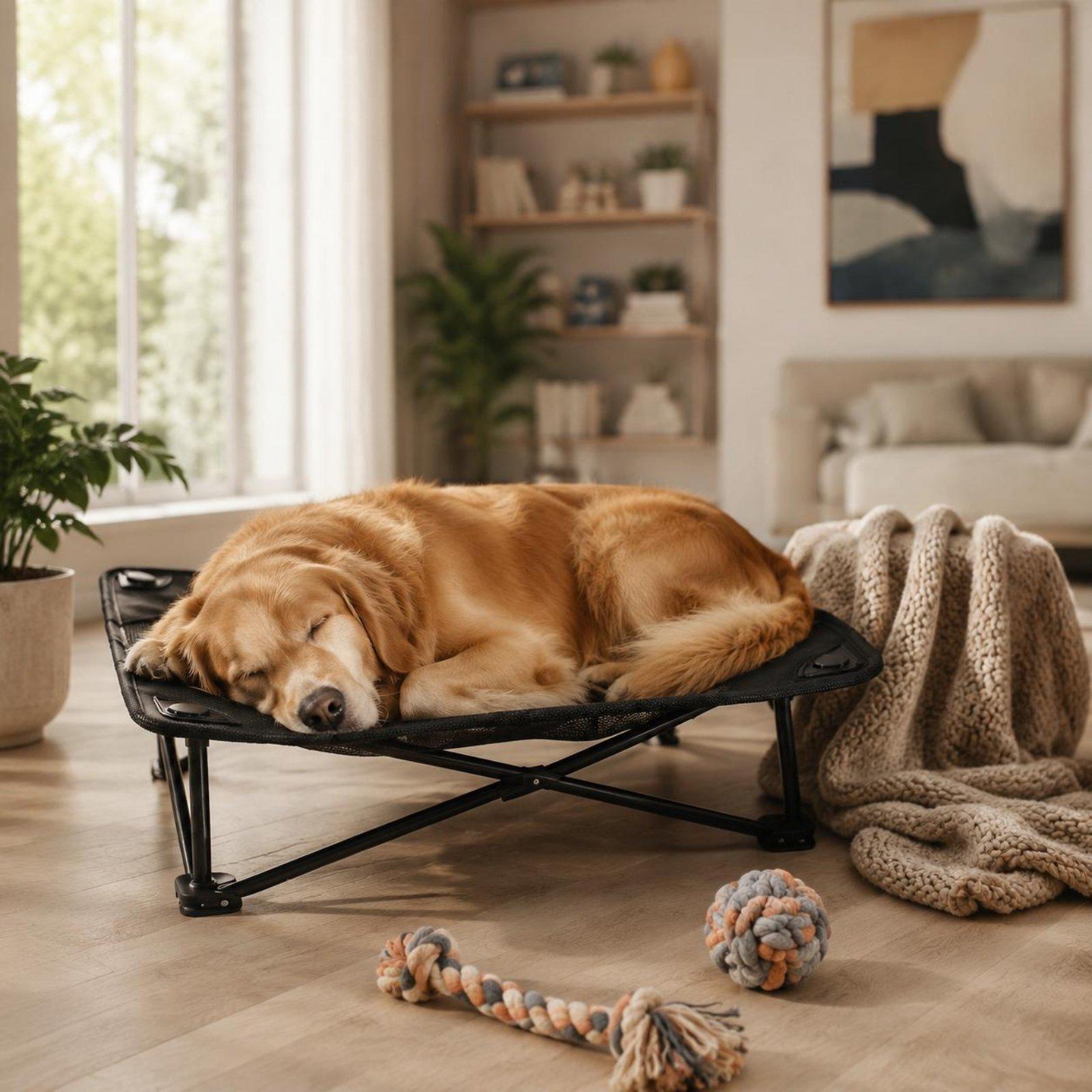 屋外用休憩プラットフォーム、高床式ペット用ベッド、持ち運び可 - Outdoor Camping Dog Bed のレビューと価格