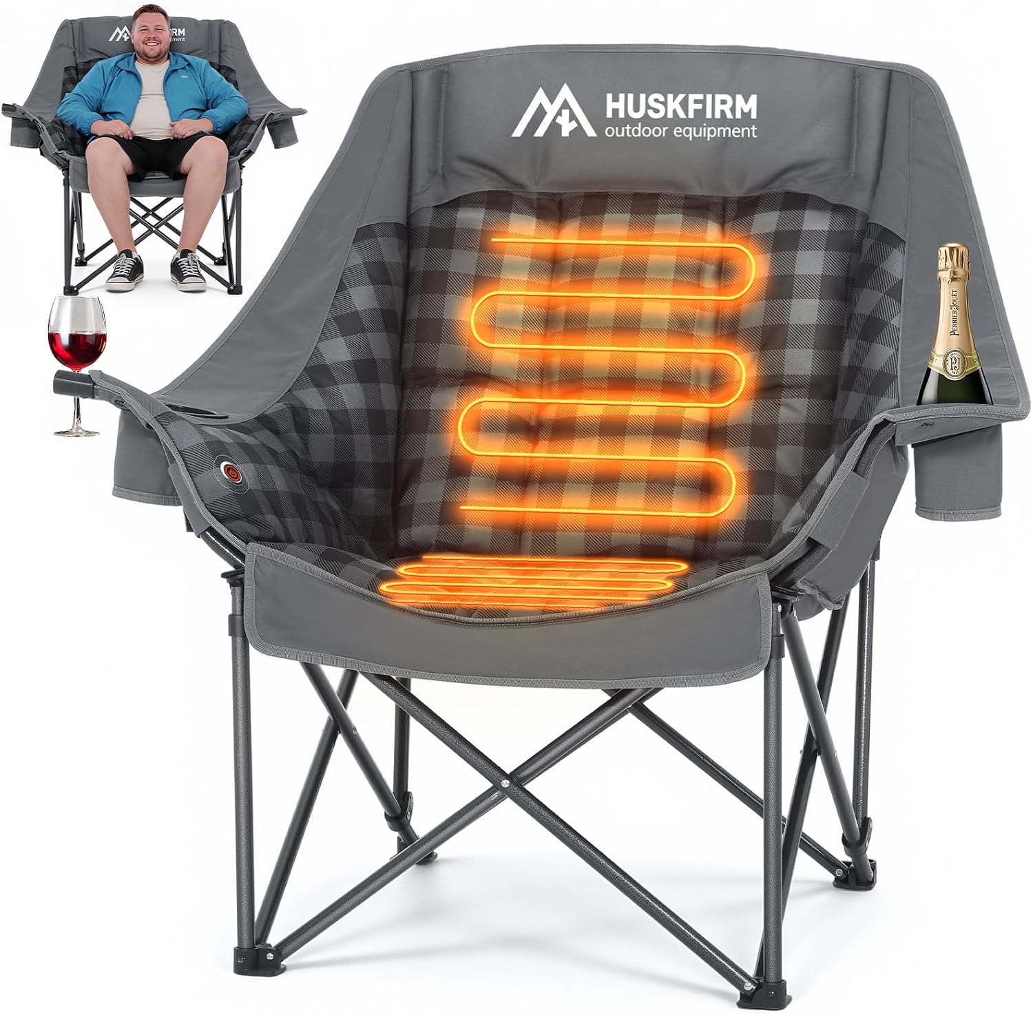 大人用特大加熱キャンプチェア – 3段階調節可能なヒート機能 - Outdoor Oversized Camping Chair のレビューと価格