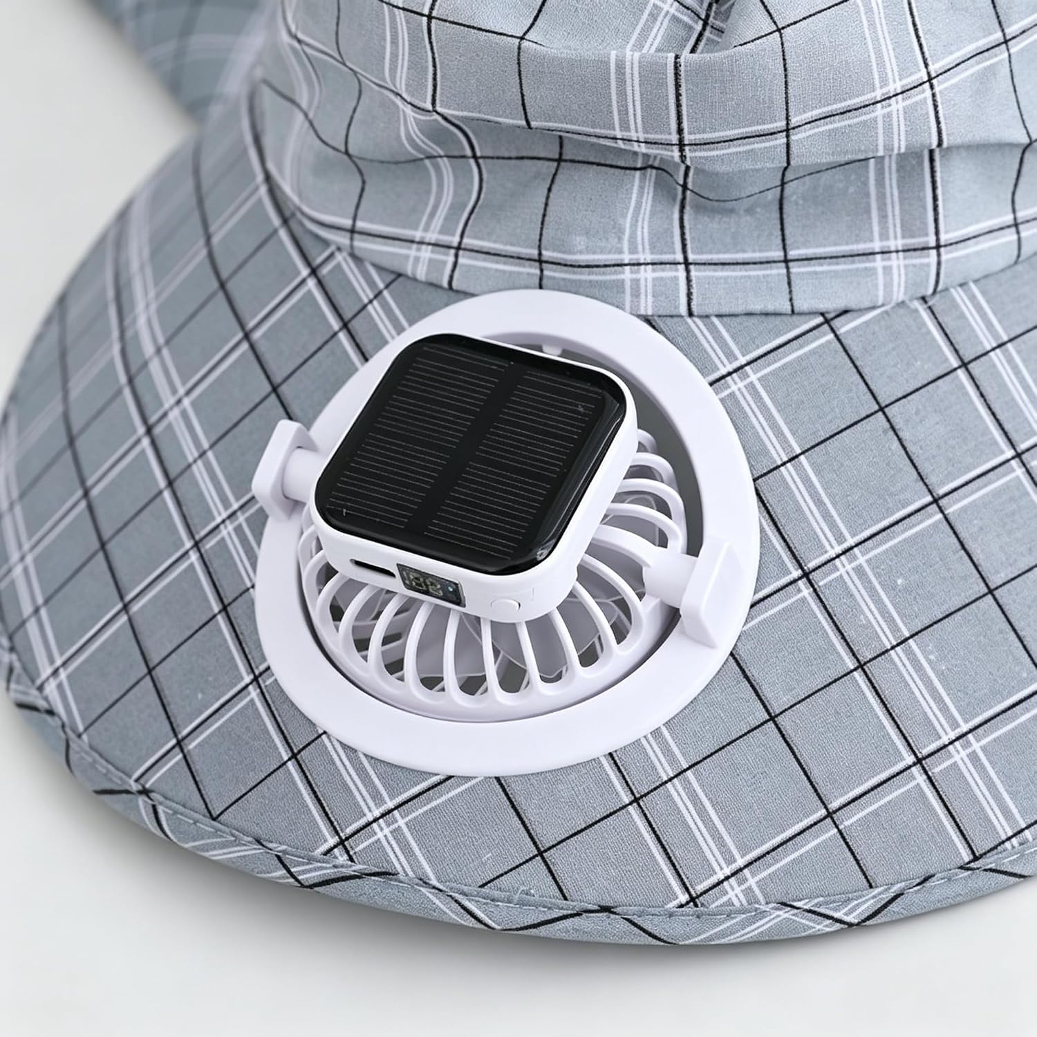 1PC ソーラーパワーネックガードファンハット USB 充電 - Outdoor Camping Fan のレビューと価格