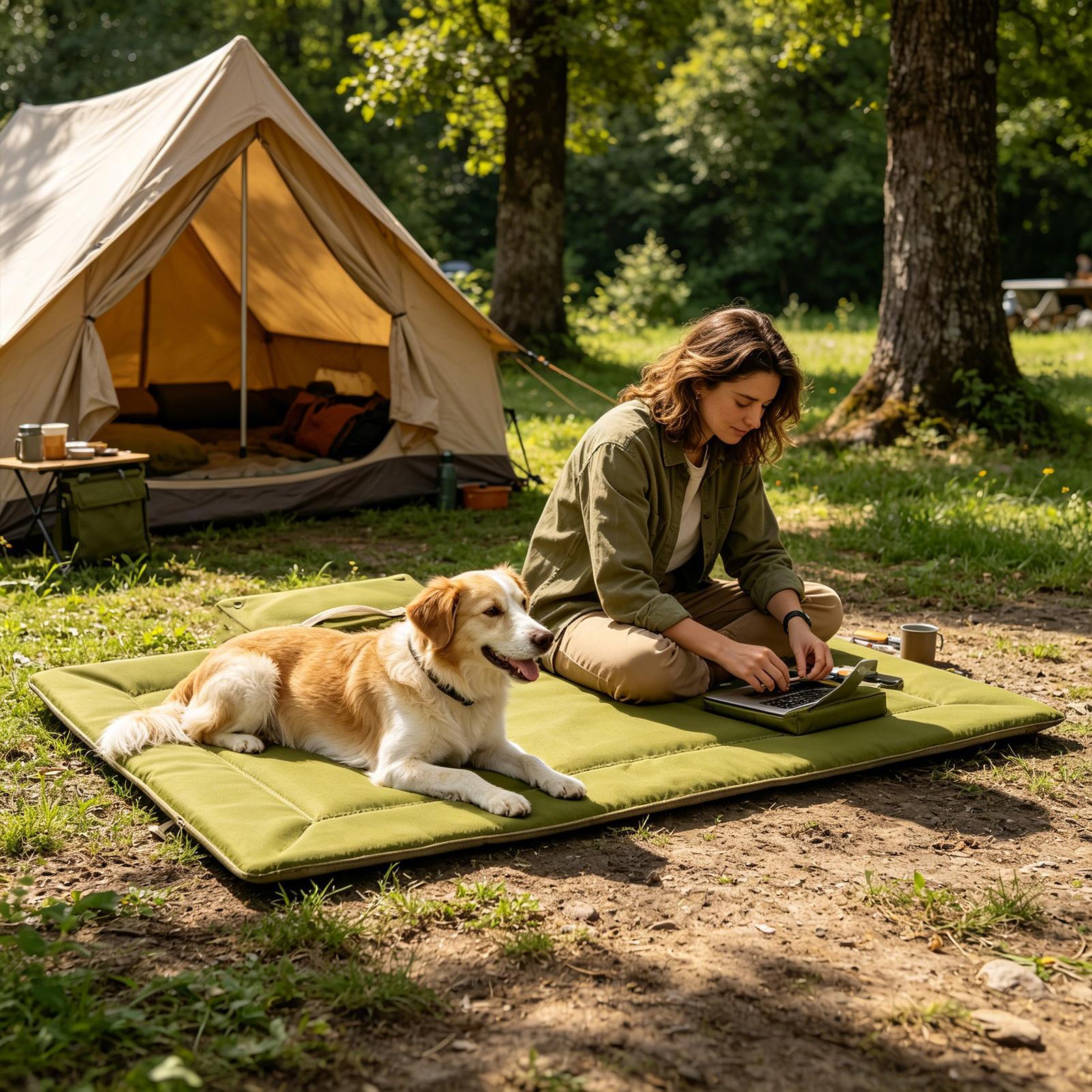 旅行用犬用ベッド 折りたたみ式 洗えるペットクッションパッド - Outdoor Camping Dog Bed のレビューと価格