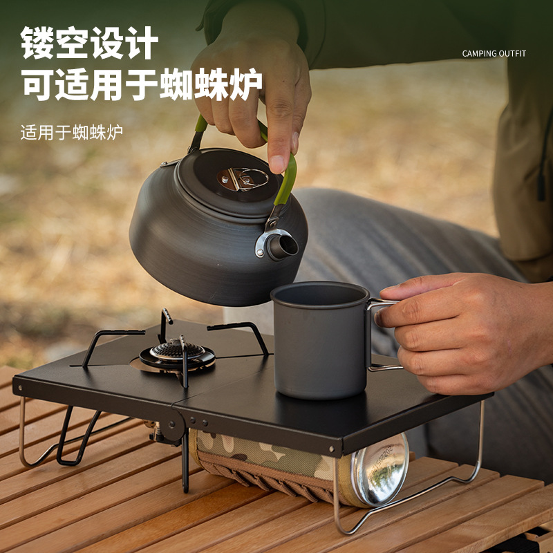 黒色の折りたたみ式耐熱キャンプテーブル、ポータブル軽量キャン - Outdoor Camping Cooking Table のレビューと価格