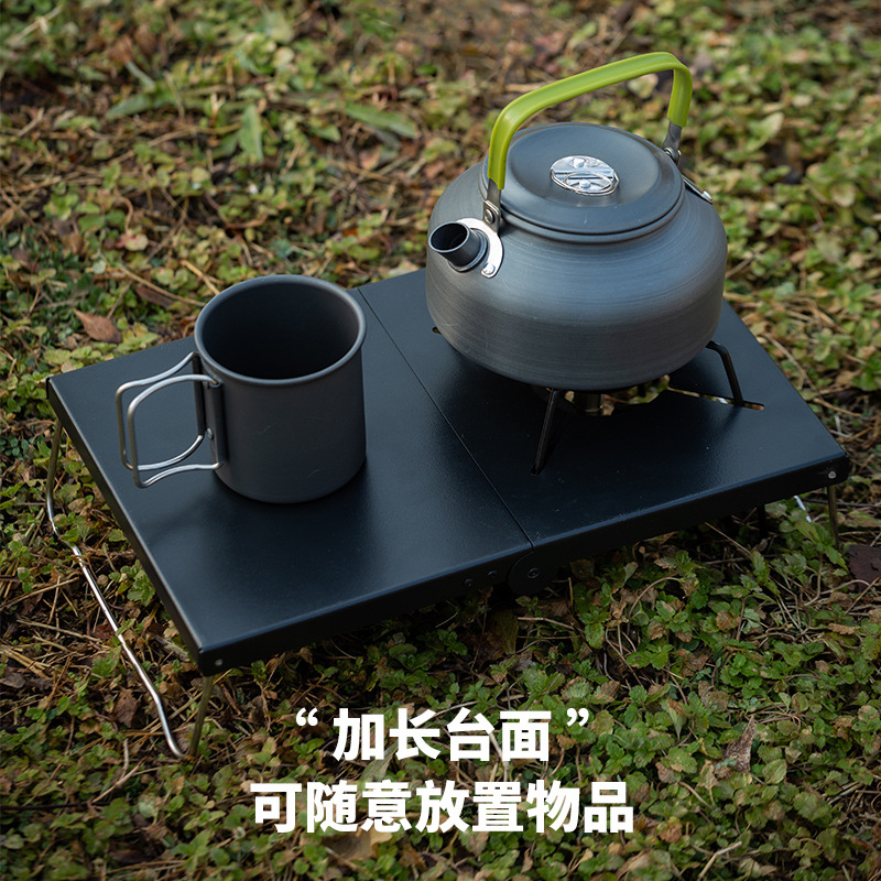 黒色の折りたたみ式耐熱キャンプテーブル、ポータブル軽量キャン - Outdoor Camping Cooking Table のレビューと価格