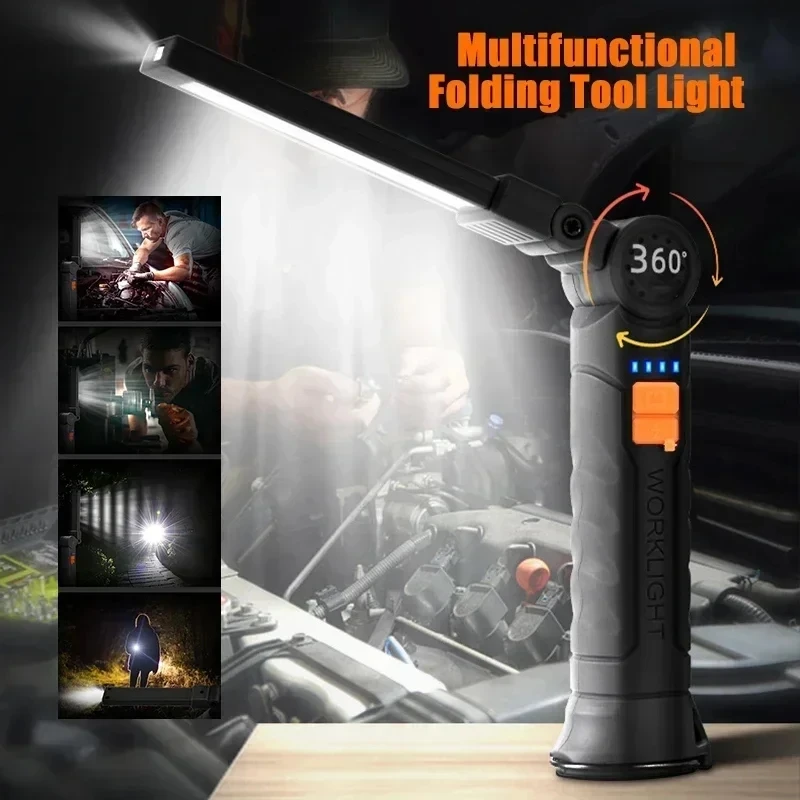 ポータブル COB LED 懐中電灯 USB 充電式ワークラ - Outdoor Camping Light Portable のレビューと価格