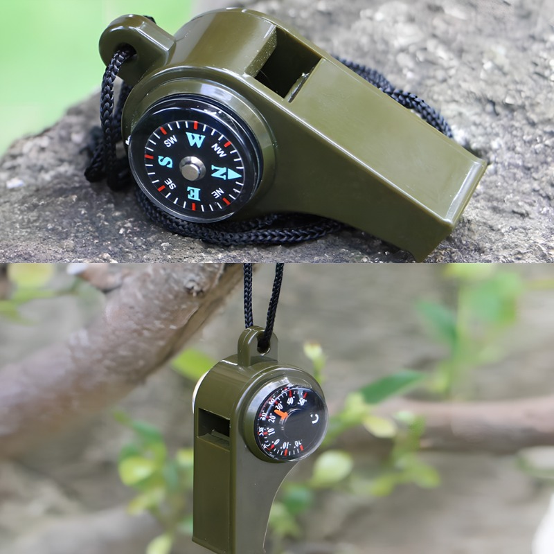 コンパスと温度計付きの3-in-1サバイバルホイッスル、アウ - First Aid Kit Camping のレビューと価格