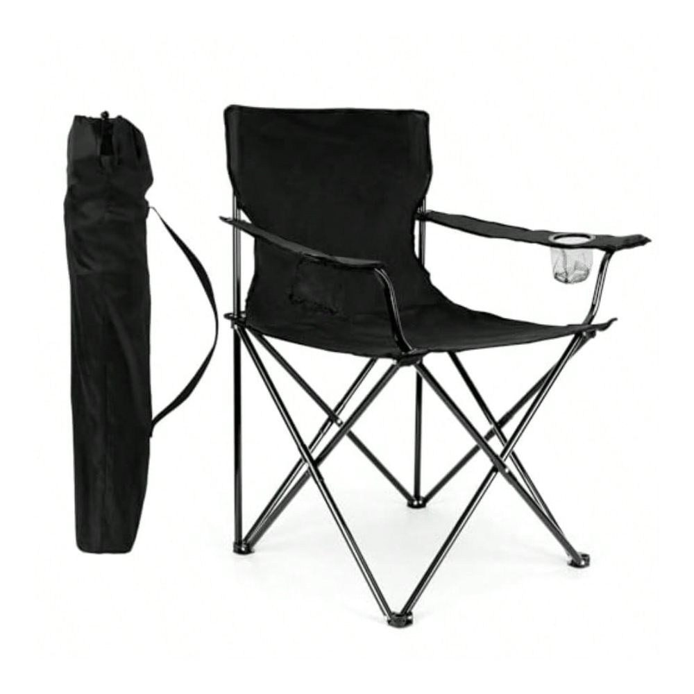 大人用大型折りたたみ芝生用チェア、カップホルダー付き折りたた - Outdoor Oversized Camping Chair のレビューと価格