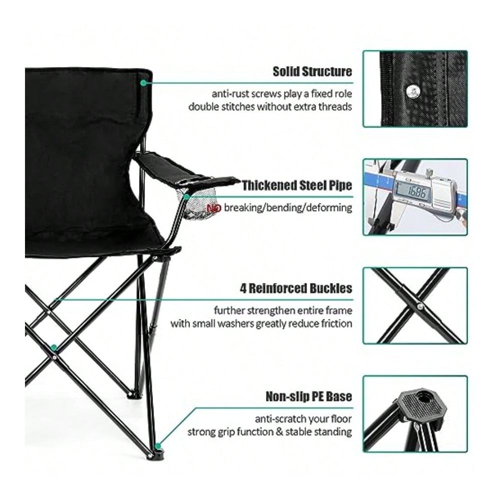 大人用大型折りたたみ芝生用チェア、カップホルダー付き折りたた - Outdoor Oversized Camping Chair のレビューと価格