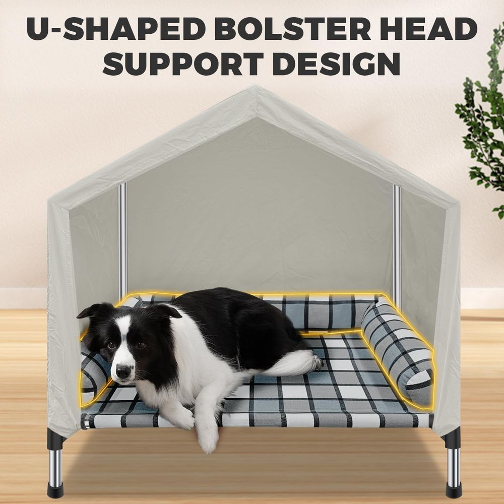 高床式ペットベッドハウス - 2-in-1屋内外兼用ペットコ - Outdoor Camping Dog Bed のレビューと価格