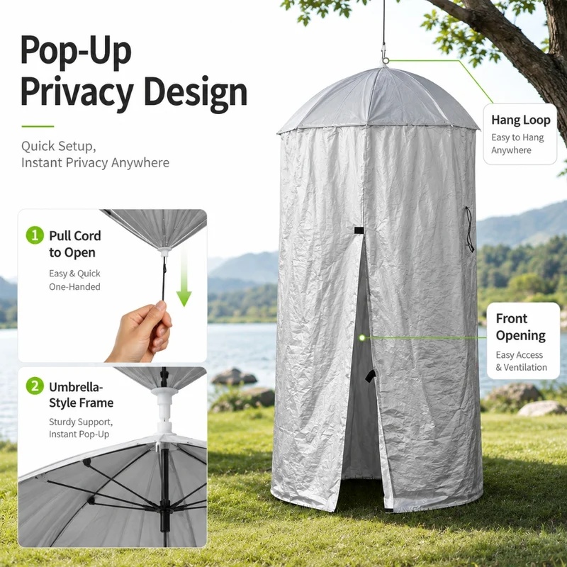 アウトドア用ポータブル吊り下げ式プライバシーシェルター、ポッ - Outdoor Camping Automatic Quick Opening Tent のレビューと価格