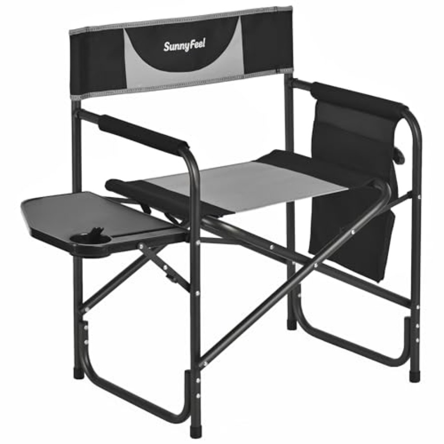 特大キャンプ用ディレクターズチェア、屋外用、頑丈なスチールフ - Outdoor Oversized Camping Chair のレビューと価格