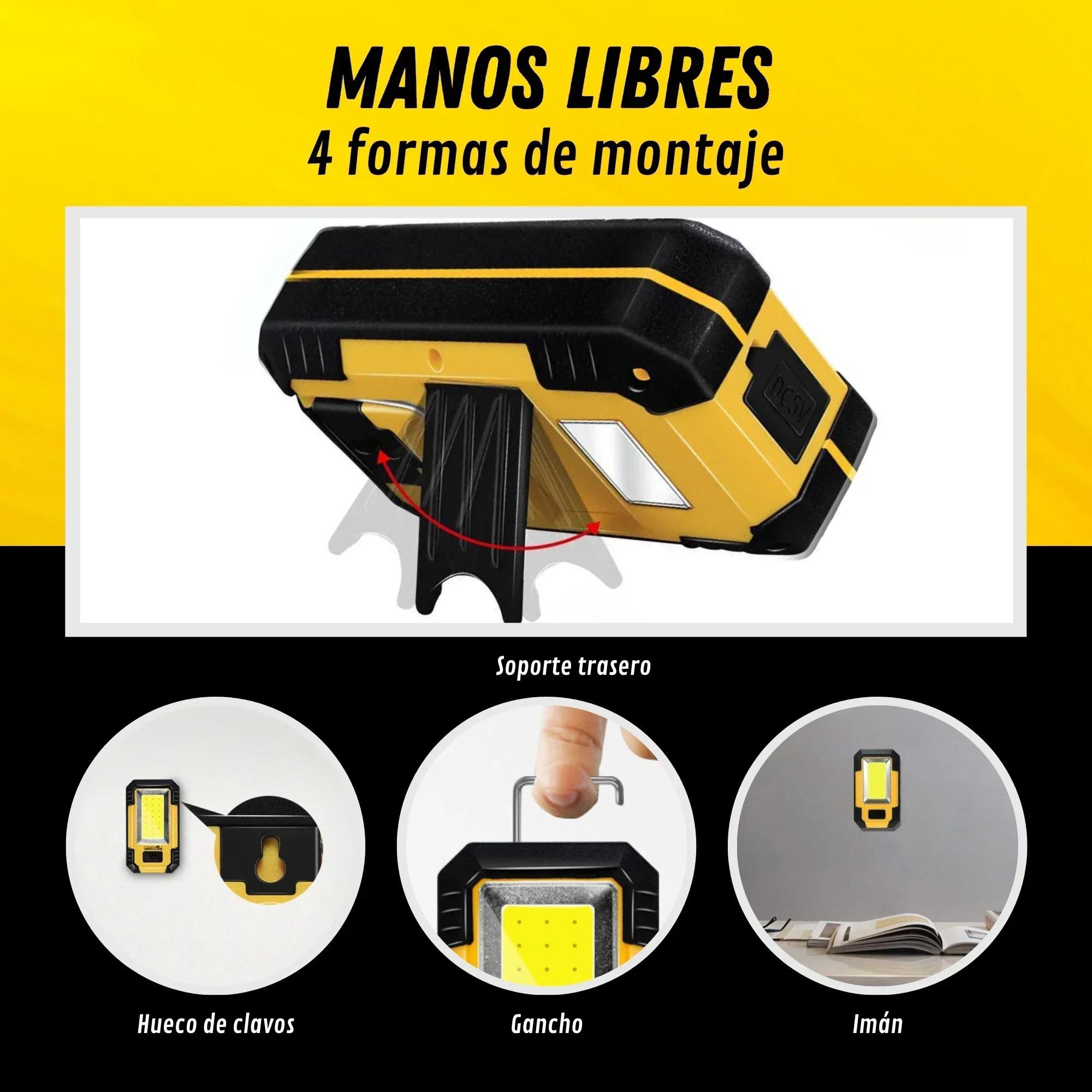 充電式 4000mAh 作業灯 超高輝度 COB フラッシュ - Outdoor Camping Light Portable のレビューと価格