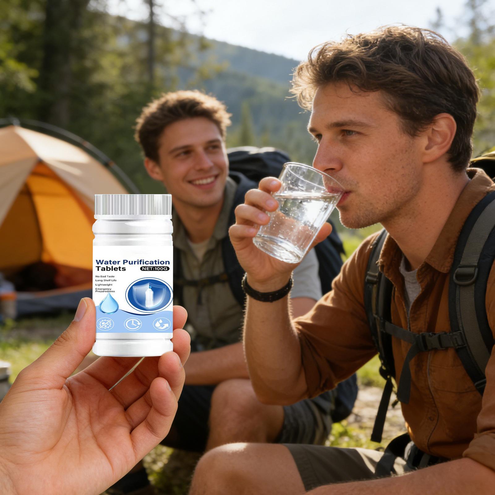 飲料水浄化タブレット無臭ポータブル効果的速溶性キャンプハイキ - Outdoor Camping Water Filter のレビューと価格