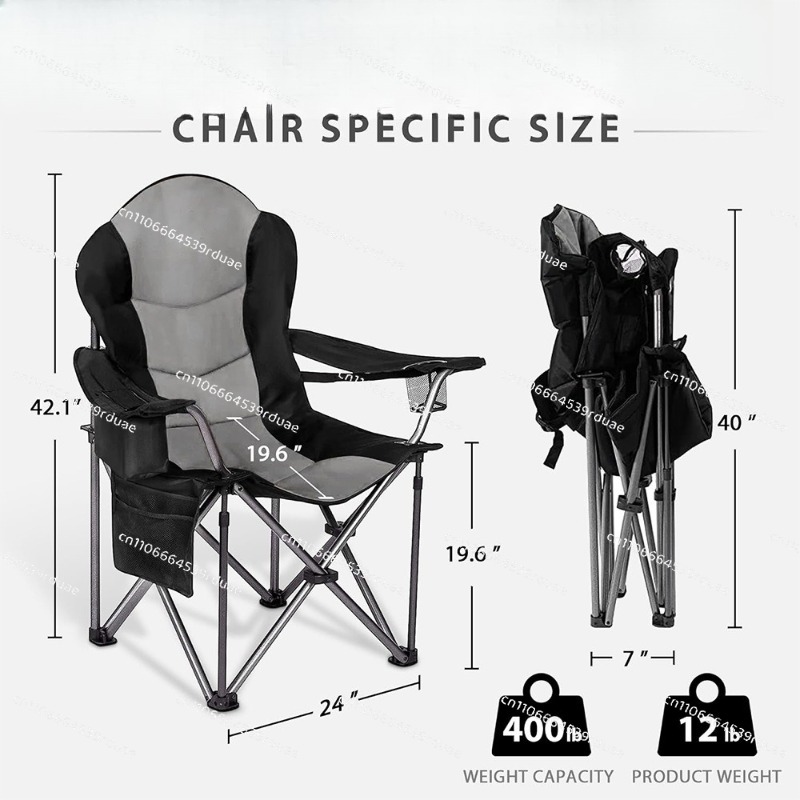 屋外キャンプ用特大サイズの腰椎サポート付き折りたたみ椅子（保 - Outdoor Oversized Camping Chair のレビューと価格