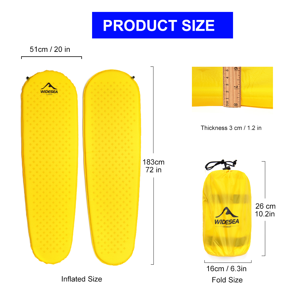 ワイドシー キャンプ用自動膨張式マットレス 折りたたみ式イン - Outdoor Camping Mattress のレビューと価格