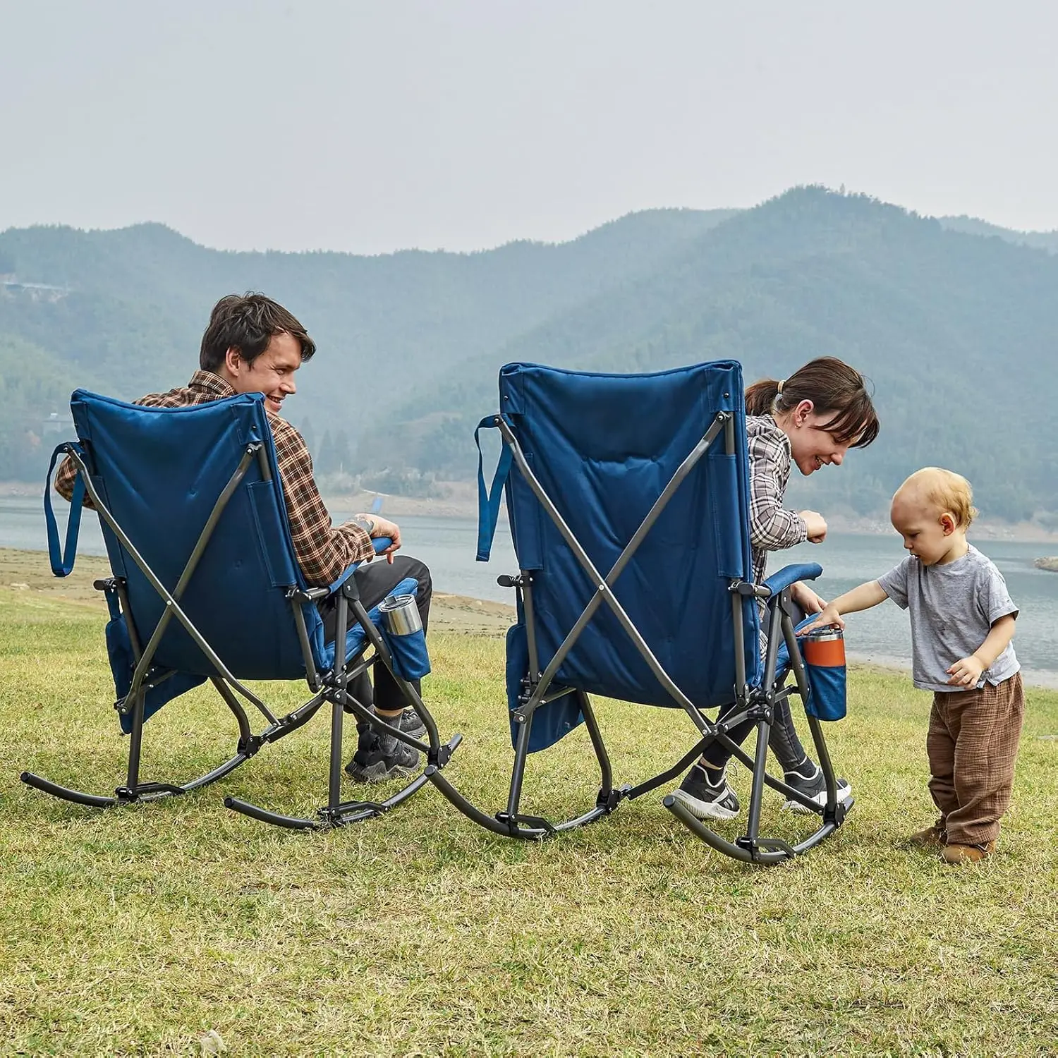 特大折りたたみ式ロッキングキャンプチェア、パッド入りポータブ - Outdoor Oversized Camping Chair のレビューと価格