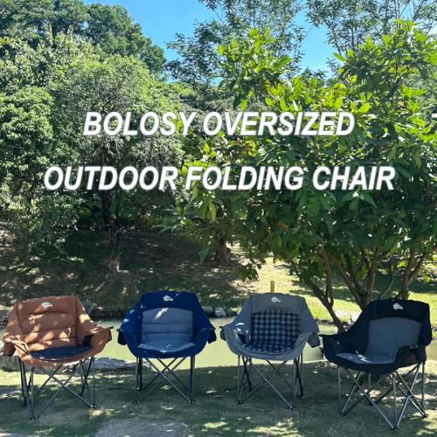 屋外用特大キャンプチェア、頑丈なスチールフレーム、ブルー、耐 - Outdoor Oversized Camping Chair のレビューと価格