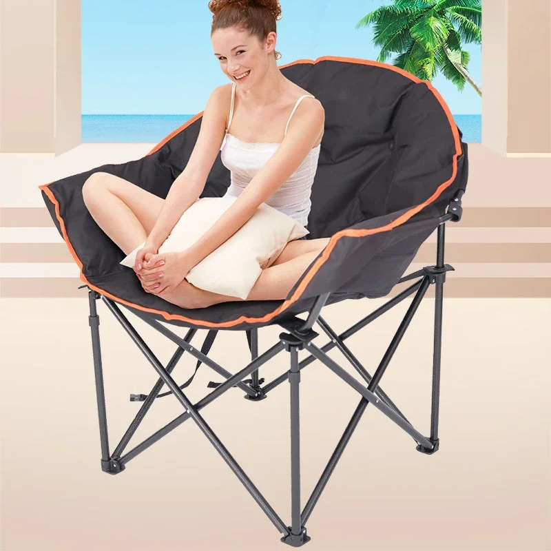 豪華特大レイジーラウンドソファ、パッド入り円盤型ポータブル折 - Outdoor Oversized Camping Chair のレビューと価格