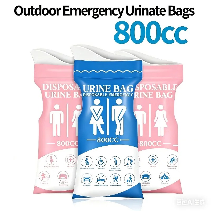 800ML 使い捨て屋外緊急尿袋ユニセックス漏れ防止ポータブ - Outdoor Camping Urinal のレビューと価格