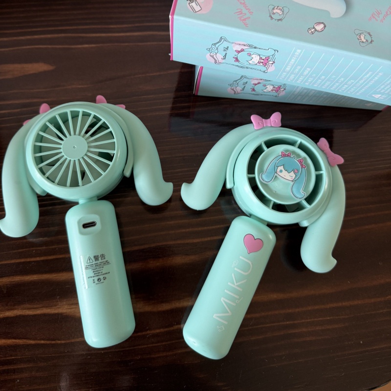 初音ミクミニハンドヘルドファン冷却ファン家庭用オフィス旅行ア - Outdoor Camping Fan のレビューと価格