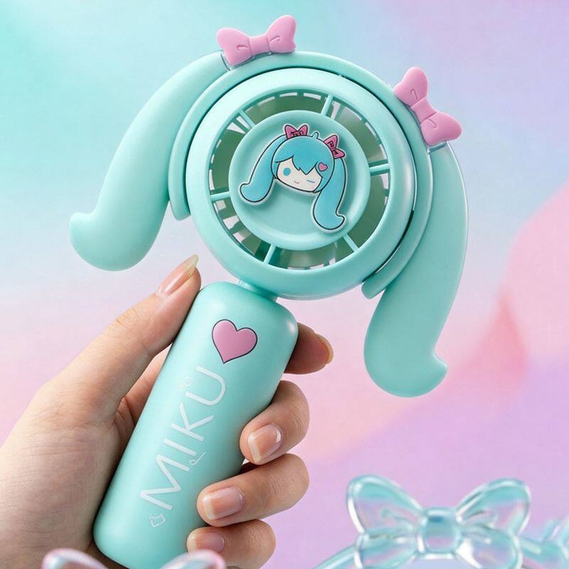 初音ミクミニハンドヘルドファン冷却ファン家庭用オフィス旅行ア - Outdoor Camping Fan のレビューと価格