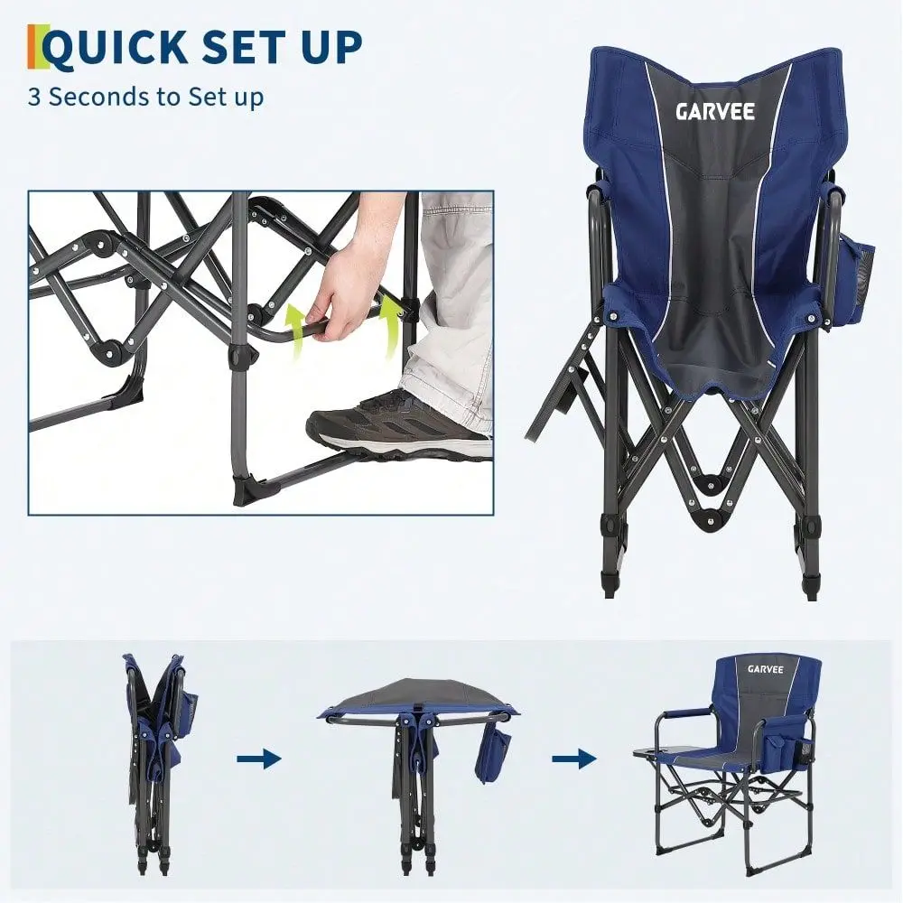 特大キャンプ用ディレクターズチェア、大人用ポータブル折りたた - Outdoor Oversized Camping Chair のレビューと価格
